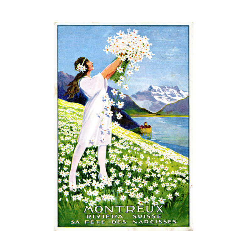 Impression sur toile, "Inconnu", "Montreux Narcissus Festival", H 47 po x l 30 po