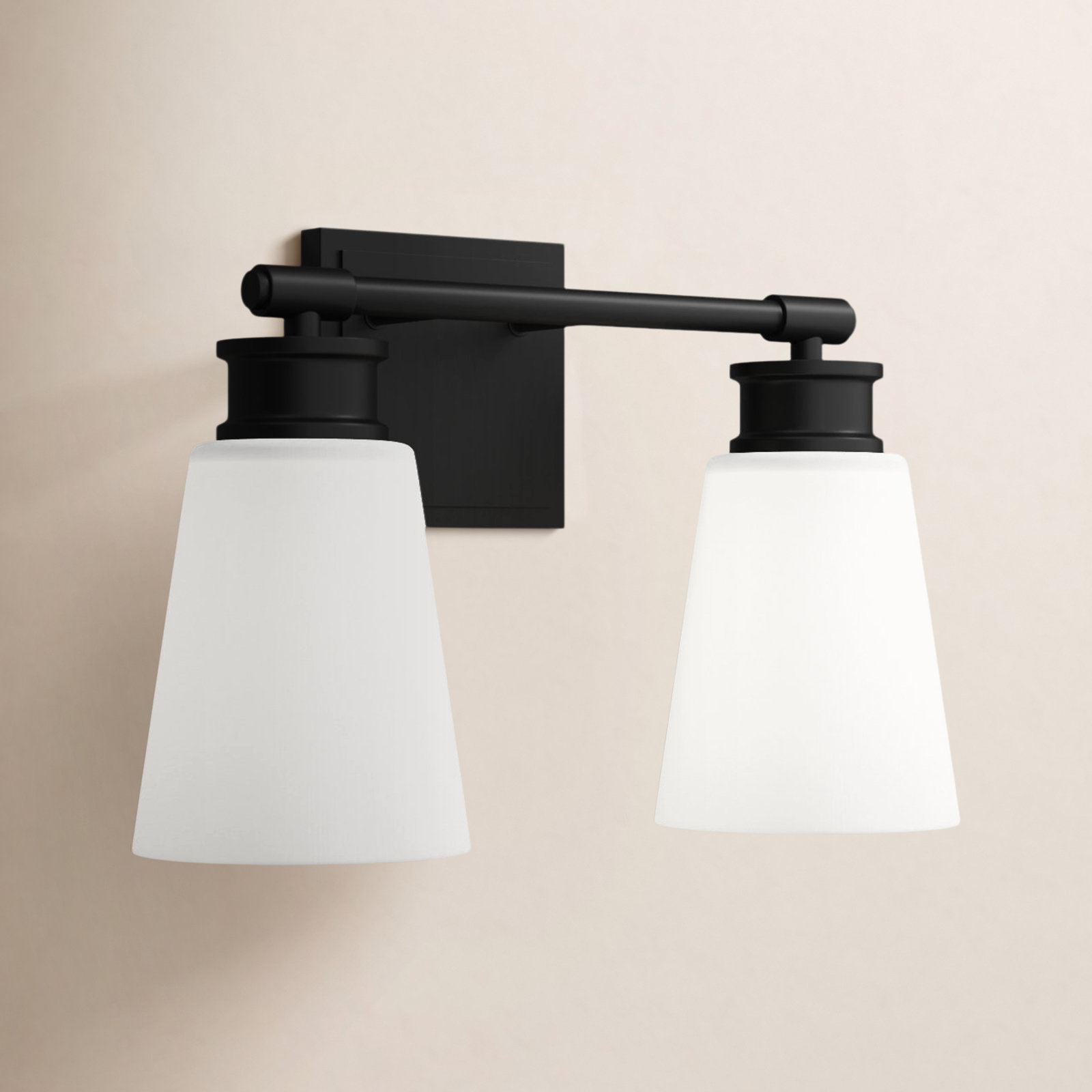 Earnest 2-Light Dimmable Vanity Light, Matte Black