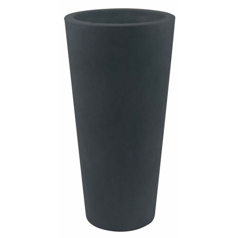 Cone Resin Pot Planter, 39.25" H x 13.75" W x 13.75" D, Anthracite
