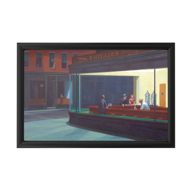 « Nighthawk » par Edward Hopper-impression d’art graphique encadrée
