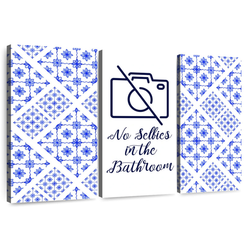 Kema No Selfies Bathroom Wall Sign, 36" H x 57" W