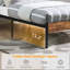 Single Size Bed Frame, Farmhouse Metal Platform Bedframe with Wood Headboard and Footboard, Heavy Duty Metal Slats Support, No Box Spring Needed, Easy to Assembly