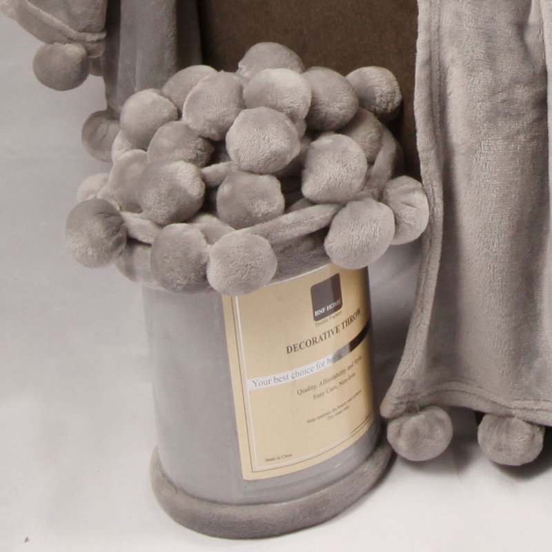 Couverture en molleton flanelle, Gris argenté, L 50 po x L 60 po