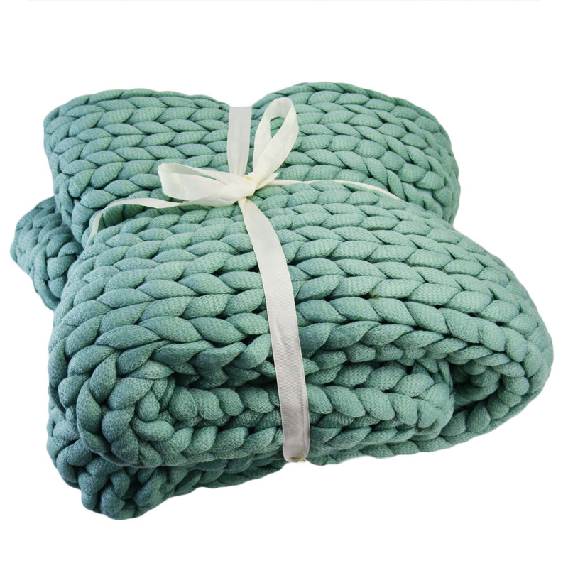 Donna Sharp Chunky Knit Aqua Woven Throw , Aqua