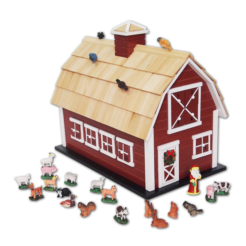 Calendrier de l’Avent en forme de grange de Noël