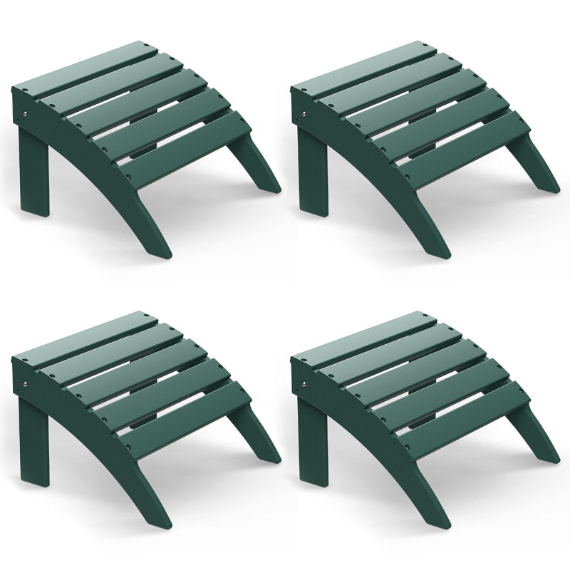 Ensemble de 4 repose-pieds Adirondack Hdpe Classic, Vert