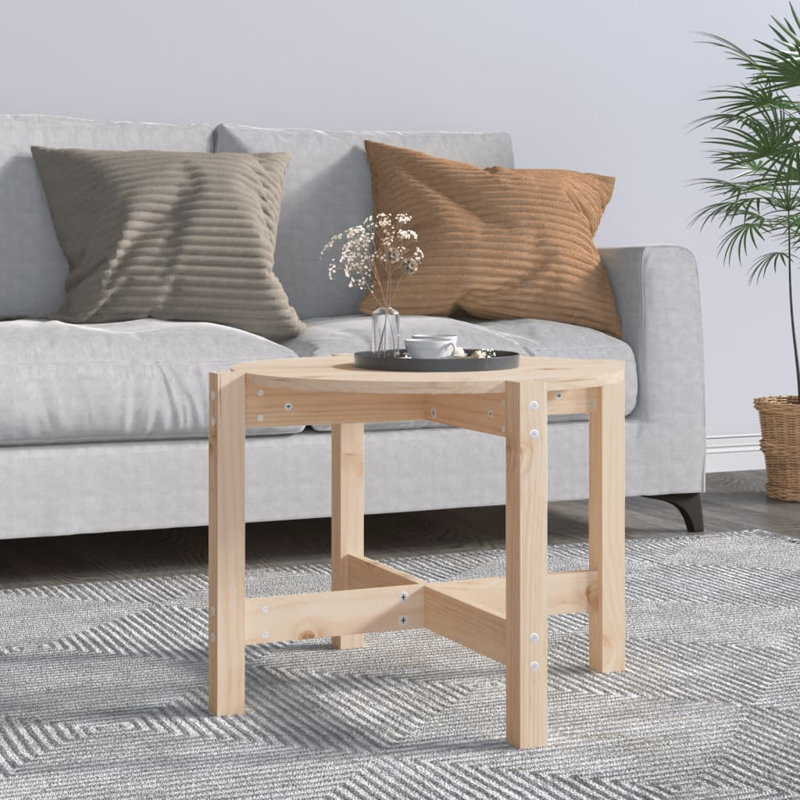 Wrigley Solid Wood Four Leg Coffee Table, Beige, 45cm H x 62.5cm W x 62.5cm D