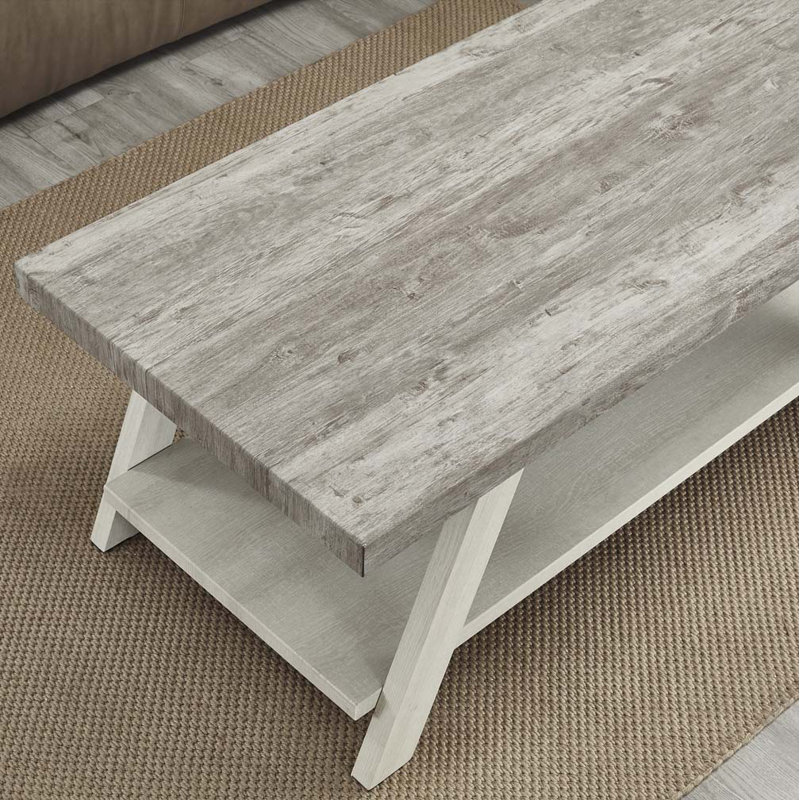 Table basse avec plateau ouvert Athens, Beige, Gris