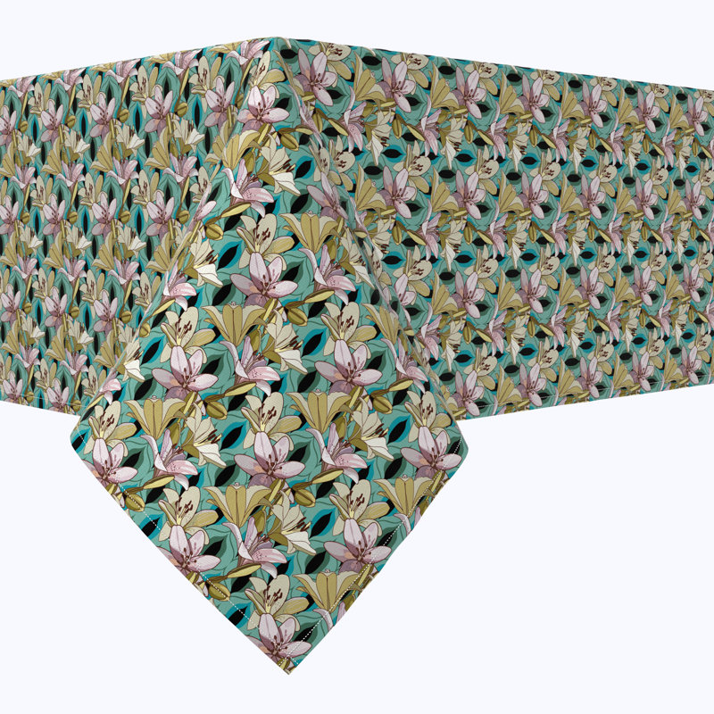 Fabric Textile Products, Inc. Square Tablecloth, 100% Cotton, Floral 94