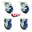 3.5 Inch Polyurethane Swivel Top Plate Caster Set with 2 Brake 2 Rigid SCC|SCC-20S3514-PPUB-TLB-2-R3514-2-88884098