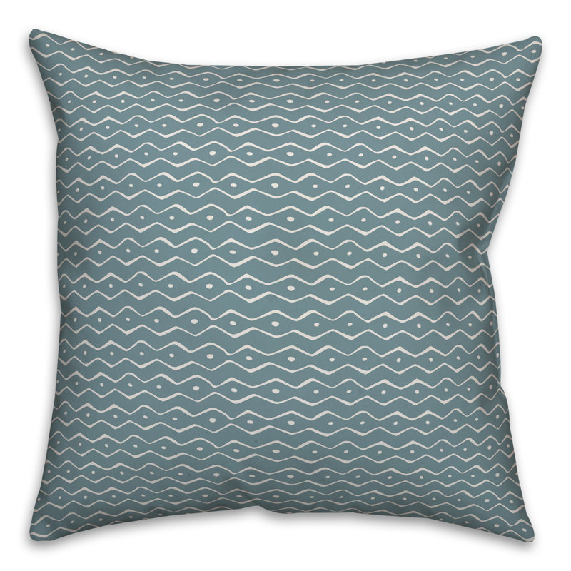  Housse et insert de coussin carré Tally, 20 po x 20 po, Chevron bleu 2