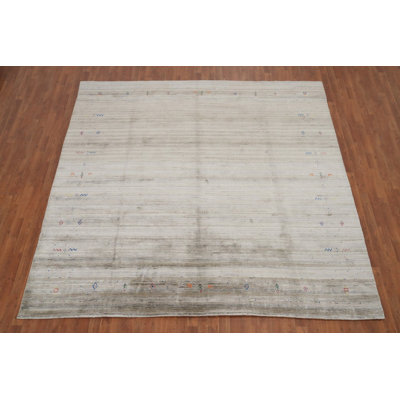 Tapis de style Gabbeh élégant aux tons neutres et minimalistes 9 x 9