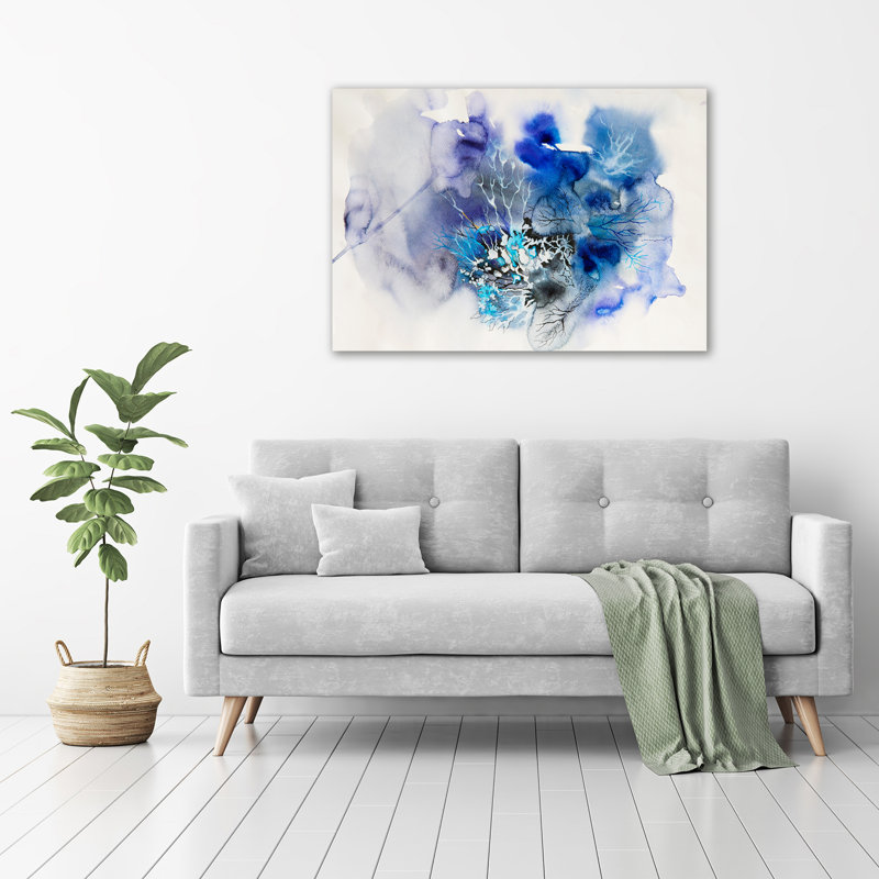 Glass Print Wall Art 100X70cm Image Printed On Glass Decorative Wall Picture Behind Toughened / Tempered Safety Real Glass For Kitchen & Living Room Theme:Abstraction Flowers