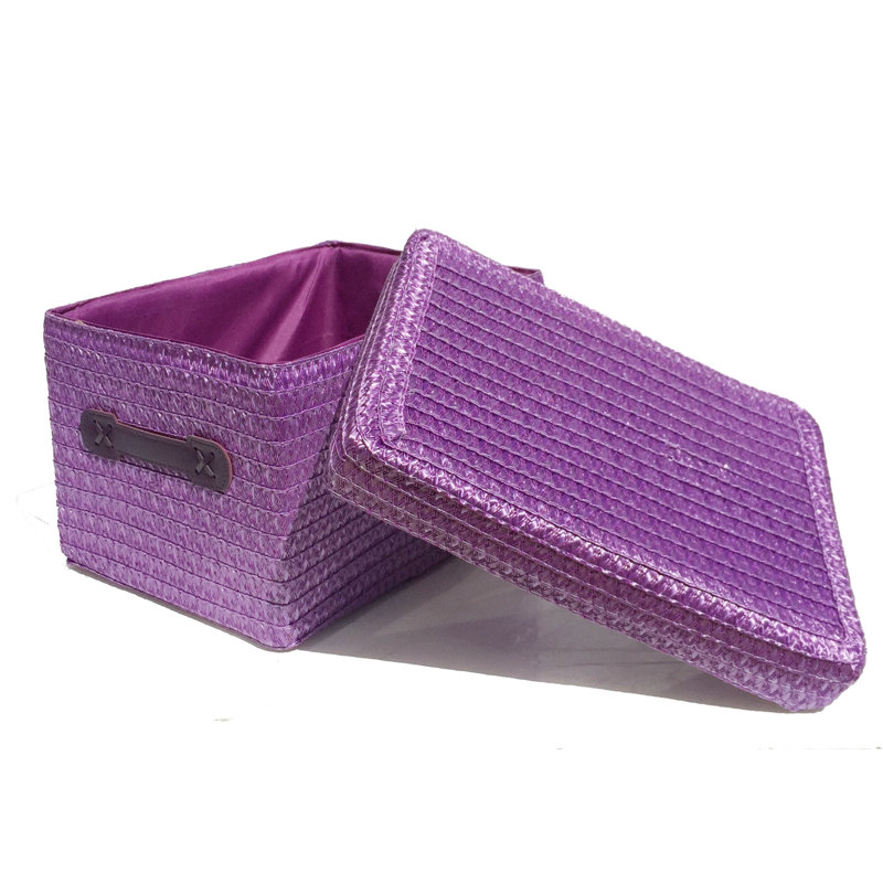 Symple Stuff Fabric Decorative Basket, Purple, 23cm H x 37cm W x 29cm D