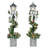 4' Set Of 2 Pre-Lit Artificial Lamp Posts With Decorative Pot