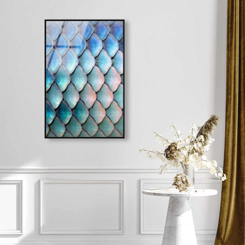 Mermaid Zoom Print by Oliver Gal, 37"H x 25"W, Black Floater Frame