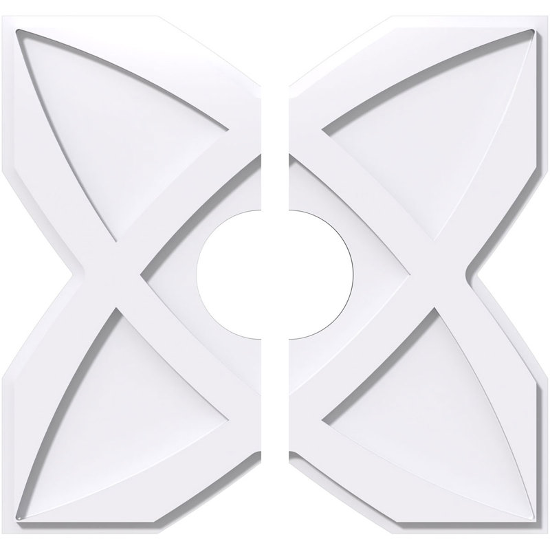 Médaillon de plafond contemporain en PVC de qualité architecturale Titus, H 1 po x l 16 po x P 16 po
