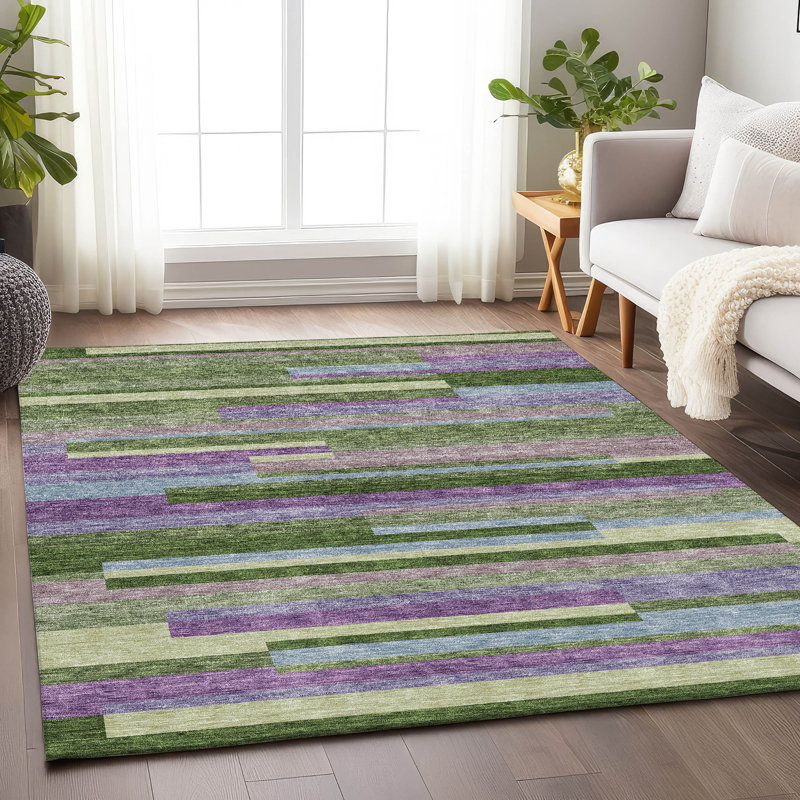 Premium Machine Washable Prisco Cactus Rug, Rectangle 3' x 5'