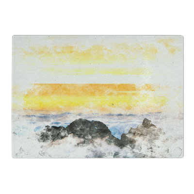 Tempered Glass Mountain Peaks Chopping Board