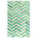 Natural Hide Cowhide Chevron Area Rug in Green/Ivory