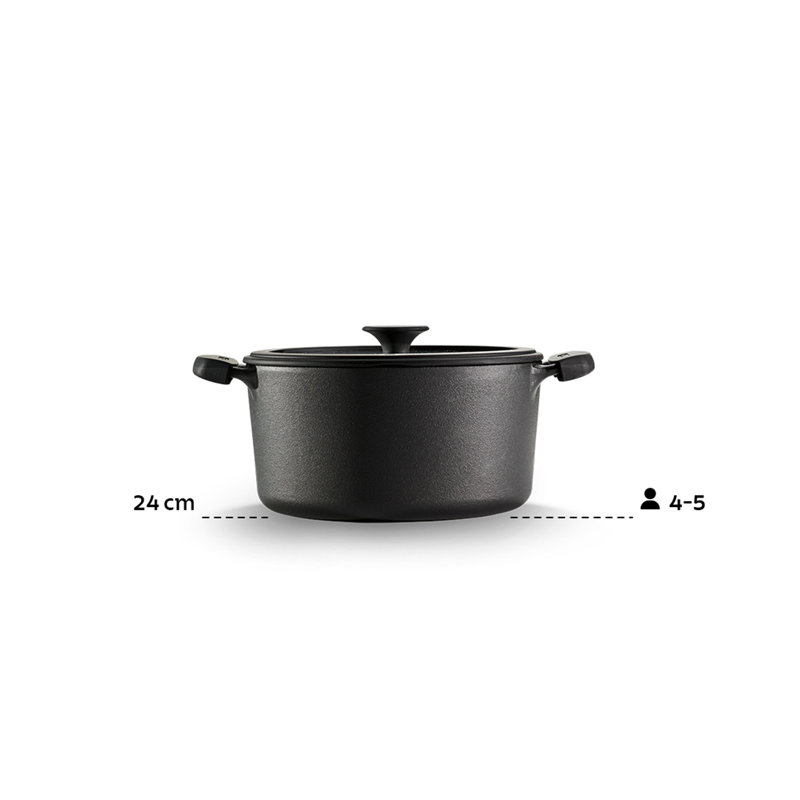 Tramontina Pre-seasoned Cast Iron Casserole, 24 cm