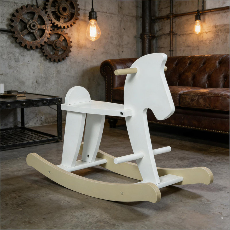 Cheval à bascule classique, cheval à bascule en bois pour tout-petit