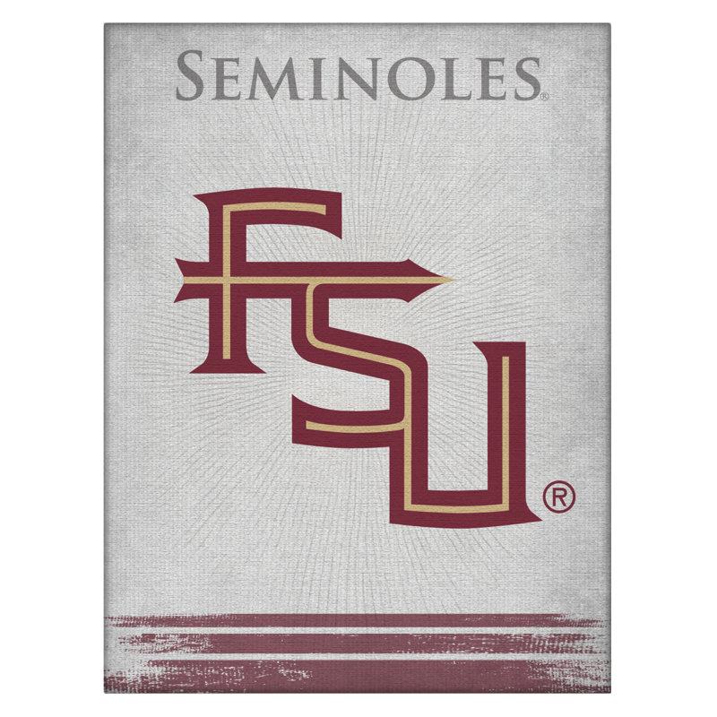Impression sur toile tendue NCAA, H 15 po x l 20 po x P 1 po, Seminoles de l'État de Floride