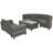 8-Pieces Outdoor Wicker Round Sofa Set, Half-Moon Sectional Sets All Weather, Curved Sofa Set With Rectangular Coffee Table, Pe Rattan Water-Resistant And Uv Protected, Movable Cushion-1393289595