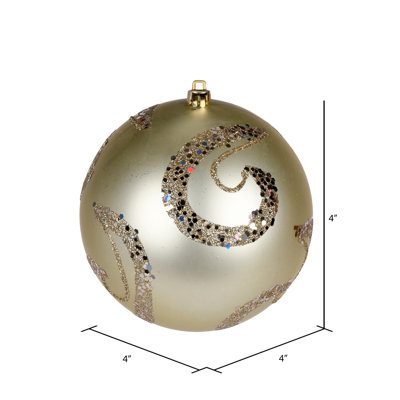 Ornement boule mat à paillettes