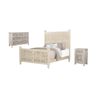 Harleen Solid Wood Piece Bedroom Set