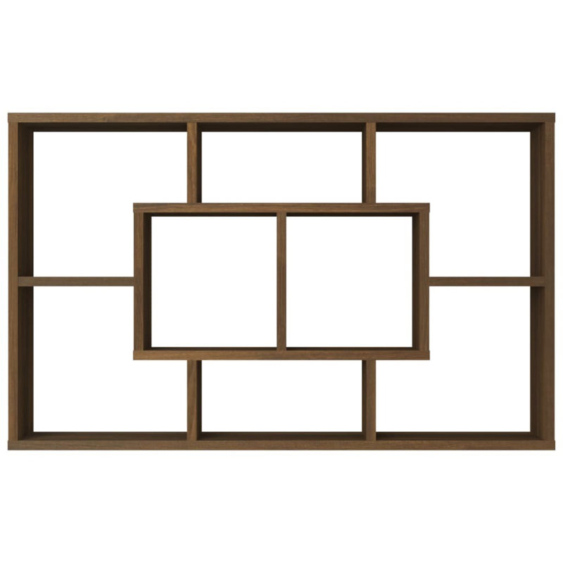 vidaXL Wall Shelf Floating Display Shelf for Home Living Room Engineered Wood, Brown Oak, 20.67 in H x 33.46 in W x 6.30 in D