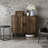 Nordic Storage Cabinet with Slatted Tambour Doors and Metal Legs for Stylish, Space-Saving Organization.