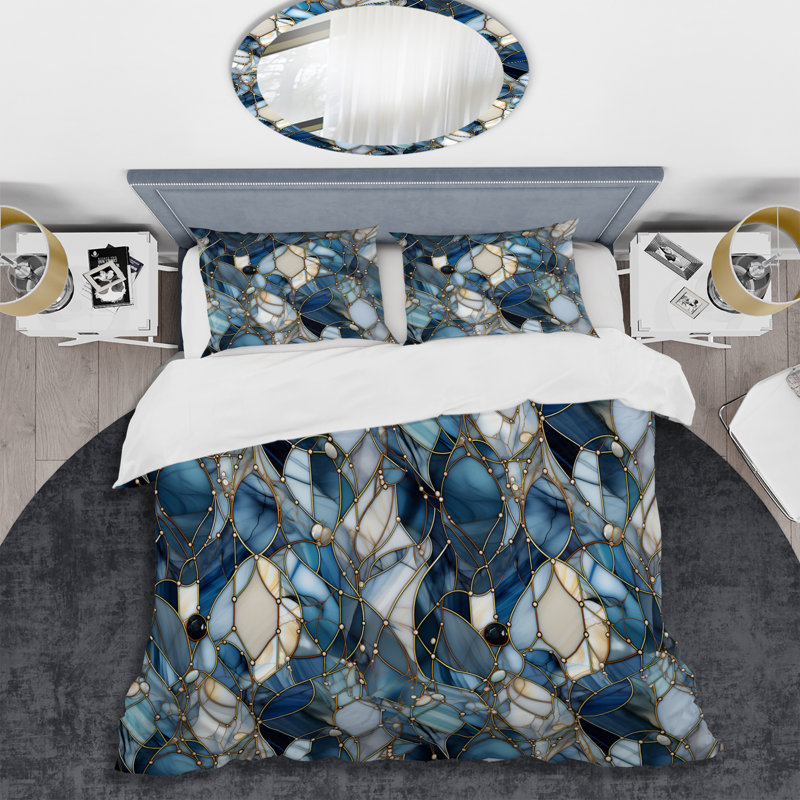 Fantasy Marble Pattern II - Ensemble de housse de couette en marbre - Microfibre de polyester