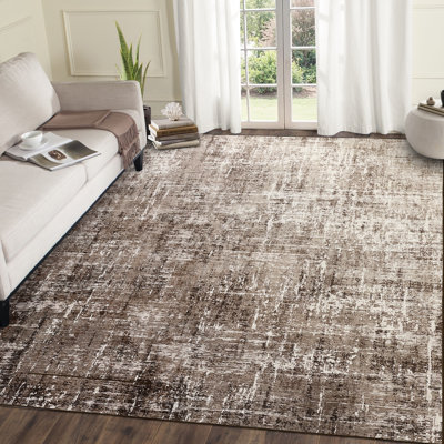 Tapis de salon 8 x 10 abstrait lavable antidérapant pour chambre à coucher Tapis ultra pliable pour la salle à manger Bureau Taupe