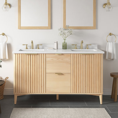Meuble-lavabo double 60 po Gabi