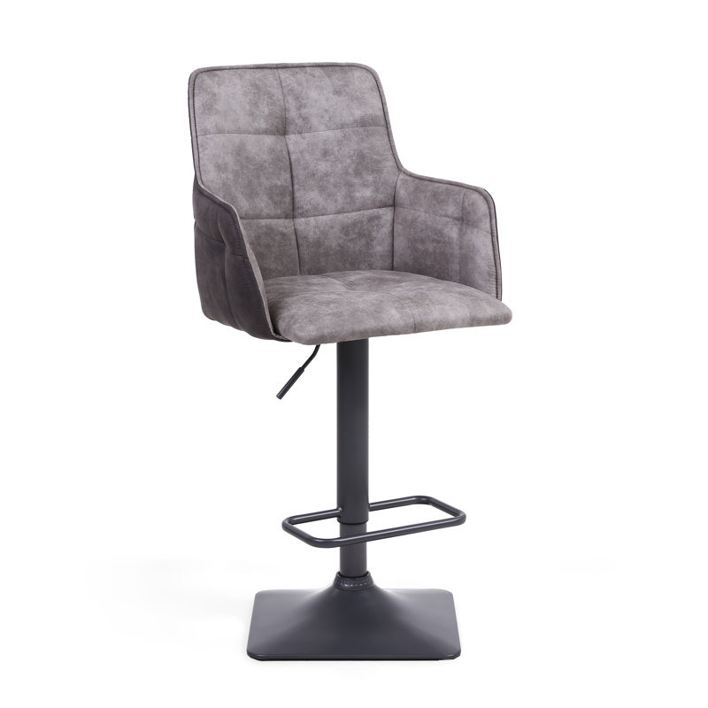 Anton Swivel Yes Upholstered Yes Bar Stool, Light Grey