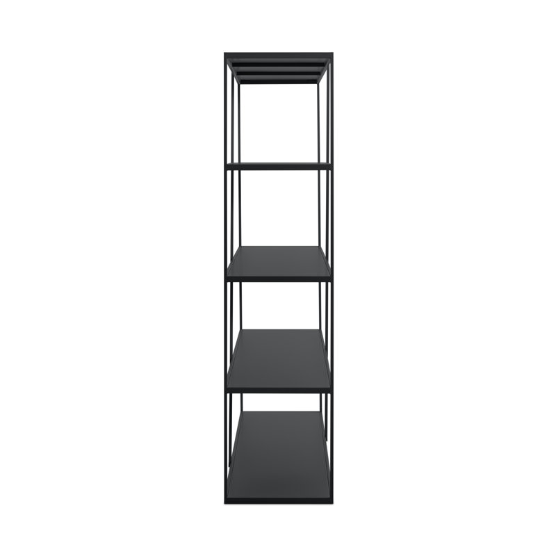 NeedWant Etagere Bookcase, Oblivion, (4 Shelves) 73" H x 42" W x 19" D