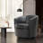 Leather Upholstered Swivel Barrel Chair,No Assembly Required-920848713