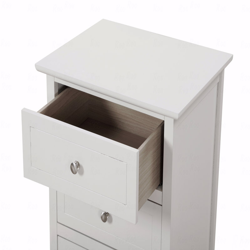 Table de chevet transitionnelle polyvalente à trois tiroirs, Blanc
