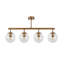 Luminaire suspendu pour îlot de cuisine 4 lumières avec capuchon en verre-226864155-226864154