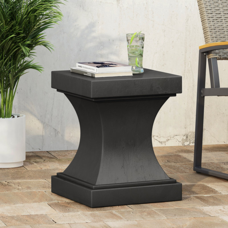 Charming Versatile Lightweight Concrete Side Table For All Settings, Black