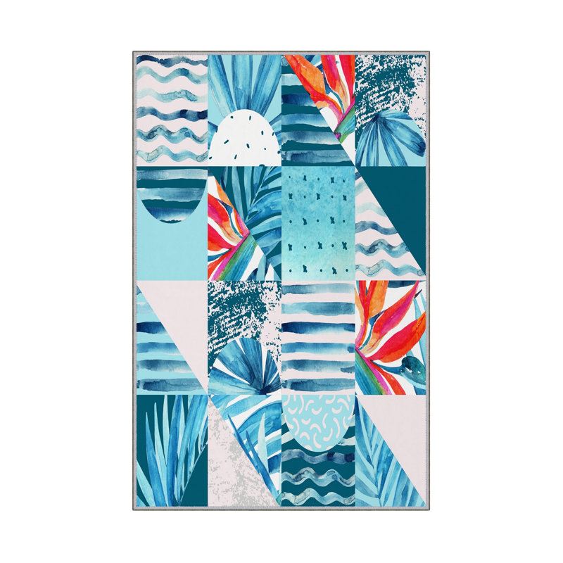 Antibacterial Hall Carpet (2.6 x 6.6 Ft) | 100% Polyester, 0.4 in Pile Height | Non-Slip PVC Dot Underside, Machine Washable | 3D Digital Printing, Durable & Stylish for Entryways, Living Rooms & More