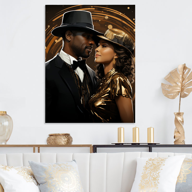 «Gold», art dynamique de style Harlem Renaissance, H 20 po x l 12 po x P 1 po