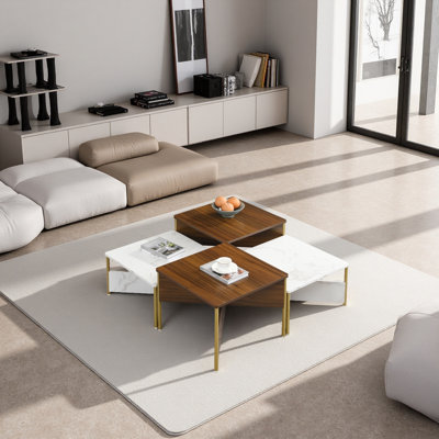Ensemble de tables basses modernes gigognes 4 pièces