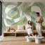 Papier peint abstrait aquarelle Shades Of Green-916806077-916806070