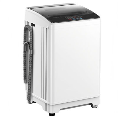 Machine à laver complètement automatique de 18 lb avec pompe de vidange, laveuse à linge portative compacte avec 10 programmes, 8 niveaux d'eau, affichage DEL et fonction de retard 24H, pour appartement, dortoir, véhicule récréatif, gris