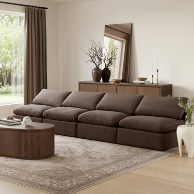 Itala 140'' Velvet Sofa