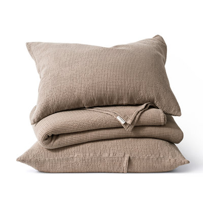 Evergrace 100% Cotton Waffle Weave Coverlet Set With Matching Shams, Lightweight Breathable All-Season Bedding