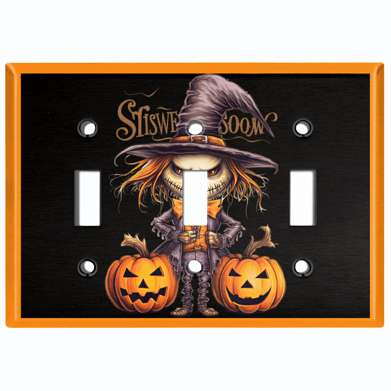 Plaque murale standard à 3 interrupteurs à bascule Halloween