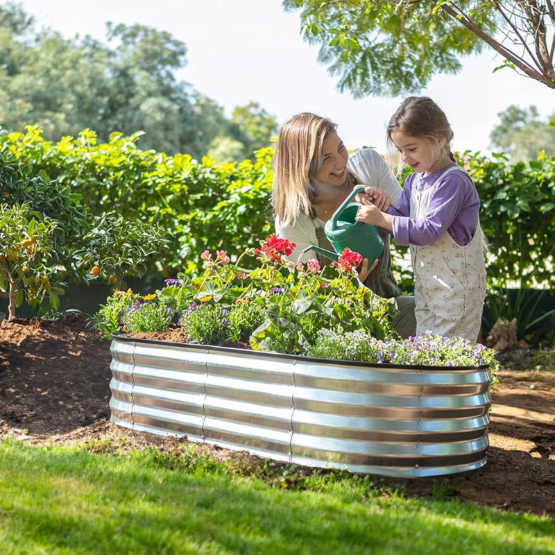 Jardin surélevé galvanisé pour l'extérieur, Argent argent